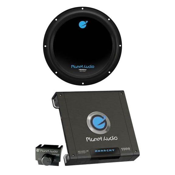 Planet Audio AC10D 10" 1500W Car Audio Subwoofer + AC15001M 1500W MONO Amplifier