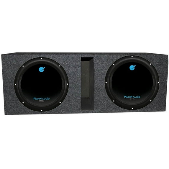 Planet Audio AC12D 12" 3600W 4 Ohm DVC Car Subwoofer Pair w/ Dual Sub Enclosure