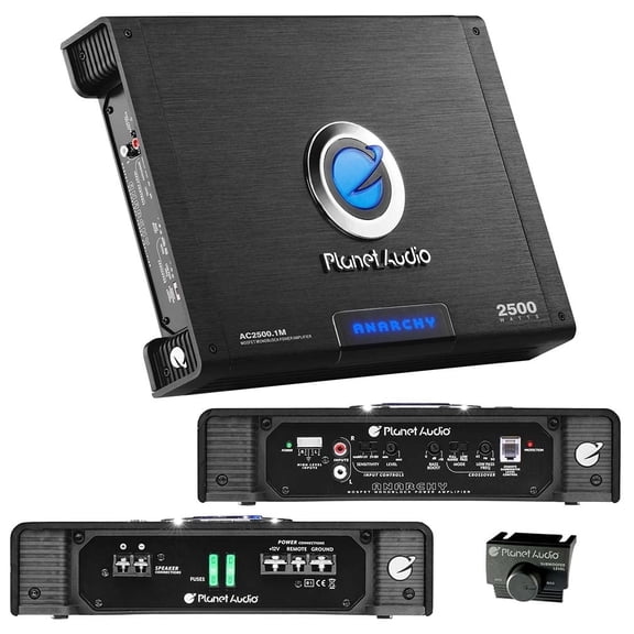 Open Box Planet Audio AC2500.1M 2500W Class A/B Monoblock Car Amplifier MOSFET Power Supply