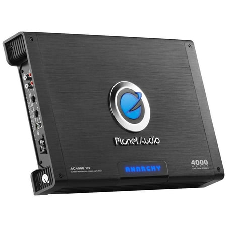 Planet Audio AC4000.1D 4000 Watt Class D Car Amplifier, 1 Ohm Stable, Mosfet