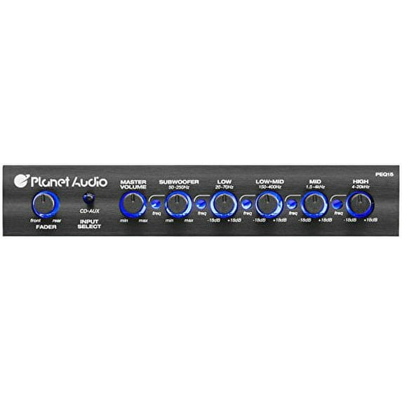 Planet Audio Half-DIN, Band Car Equalizer, Subwoofer Output with Adjustable Filter, Fixed Bands