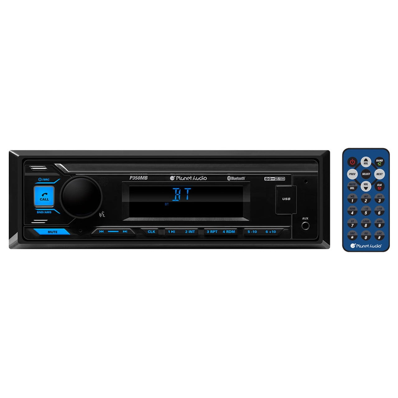 Planet Audio P350MB Single Din Mechless Am fm usb aux remote bluetooth