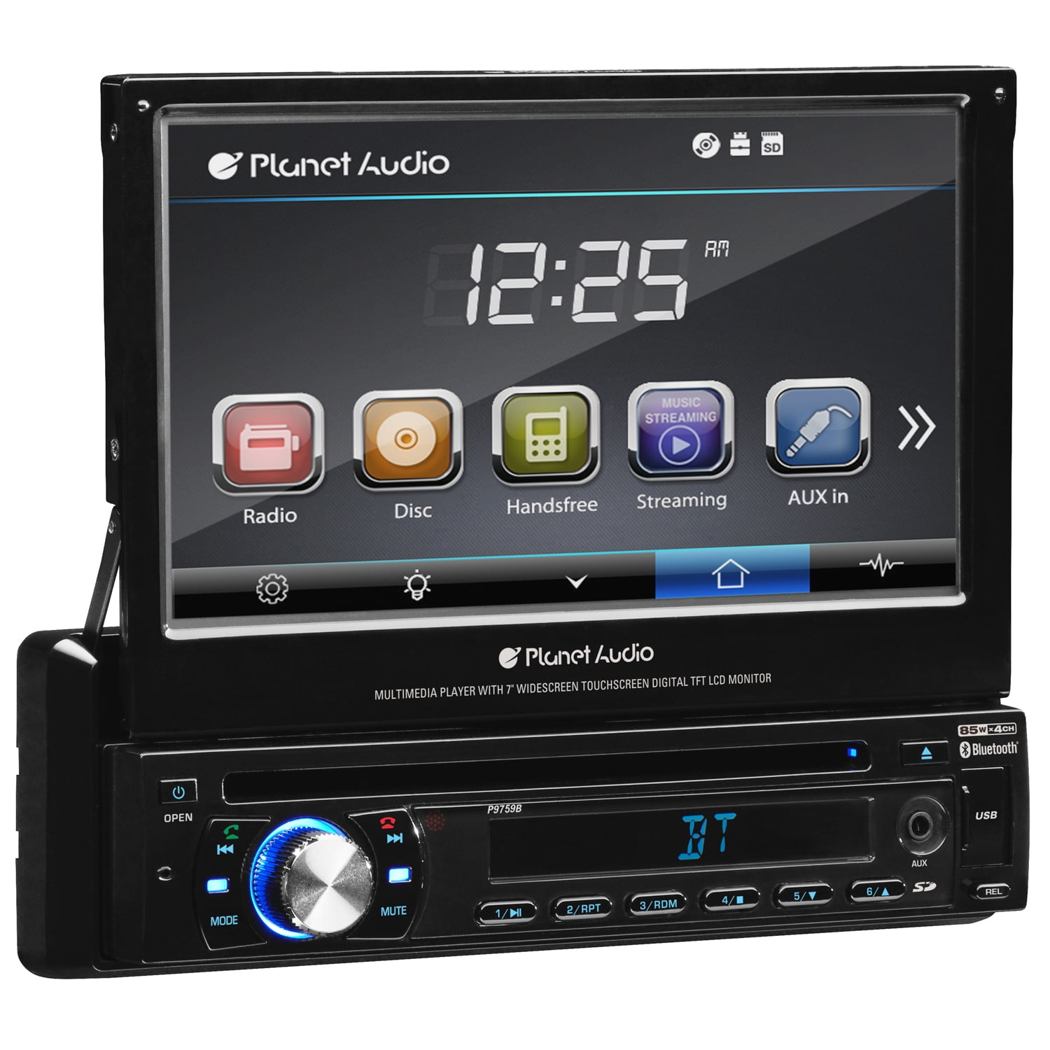 Planet Audio P9759B 7” Touchscreen Car DVD Player, Bluetooth, DVD