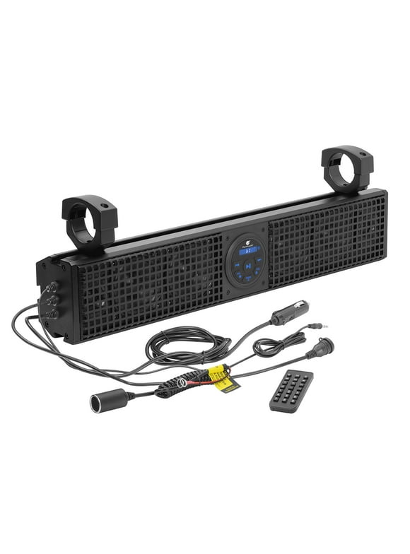 Planet Audio PSX26 ATV UTV Audio Sound Bar System – 26 Inches Wide, IPX5 Weatherproof, Bluetooth Audio, USB, Amplified, Aux-In, 4 Inch Speakers, 1 Inch Tweeters, Easy Installation for 12 Volt Vehicles
