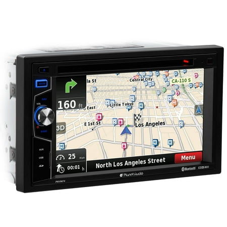 Planet Audio - 6.2" - Built-in Navigation - Bluetooth - In-Dash DVD Receiver - Black