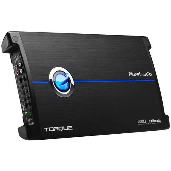 Planet Audio TR2400.4 Torque Series Car Audio Amplifier - 2400 High Output, 4 Channel, 2/8 Ohm, High/Low Level Inputs, High/Low Pass Crossover, Bridgeable, Full Range, Hook Up To Stereo and Subwoofer
