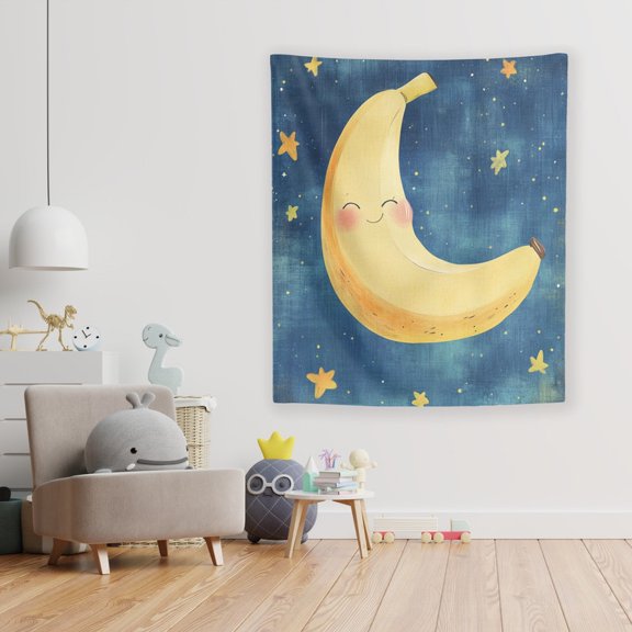Planet Banana Wall Tapestry by Dancing Littles Jungle