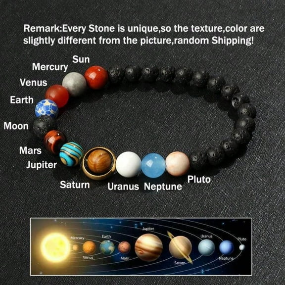 Planet Bracelet Solar System Universe Galaxy Bracelet String Adjustable Astronomy Gifts Bangle for Women Men