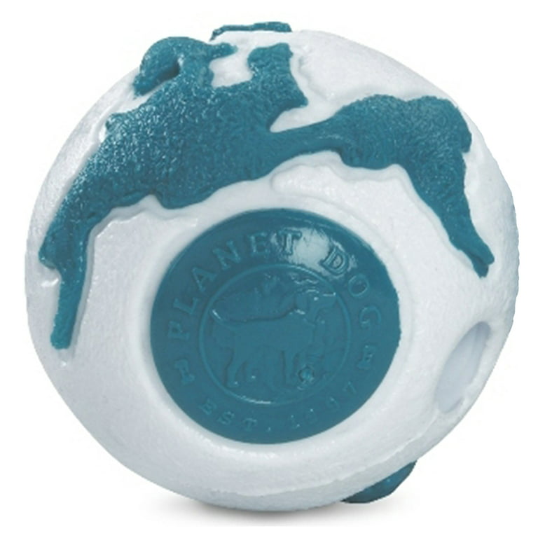 Planet Dog Old Soul Ball Orbee Dog Toys, Silver/Teal, Small