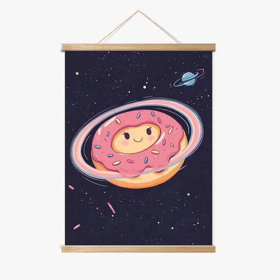 Planet Donut Magnetic Wood Frame Hanger by Dancing Littles Jungle