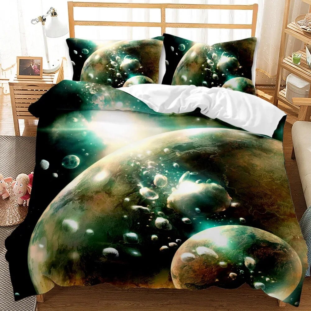 Duvet Cover Universe Bedding Set Solar System Outer Space Quilt