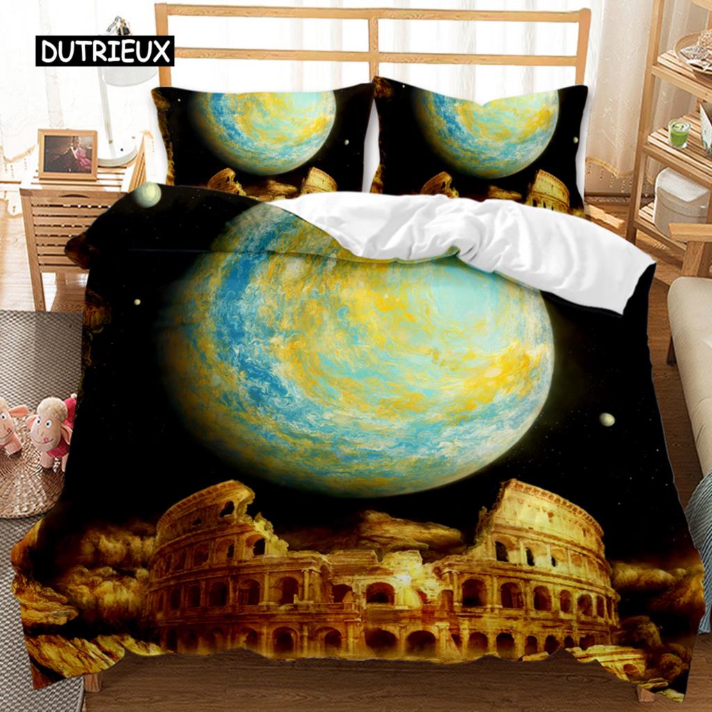 Planet Duvet Cover Universe Twin Bedding Set Solar System Outer Space ...