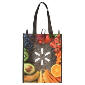 Walmart Reusable Shopping Bag, Foldable Grocery Tote Bag, Black