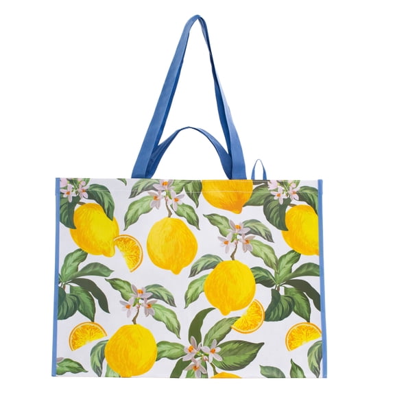 Walmart Extra-Large Reusable Shopping Bag, Grocery Tote Bag with Double Handles, Blue