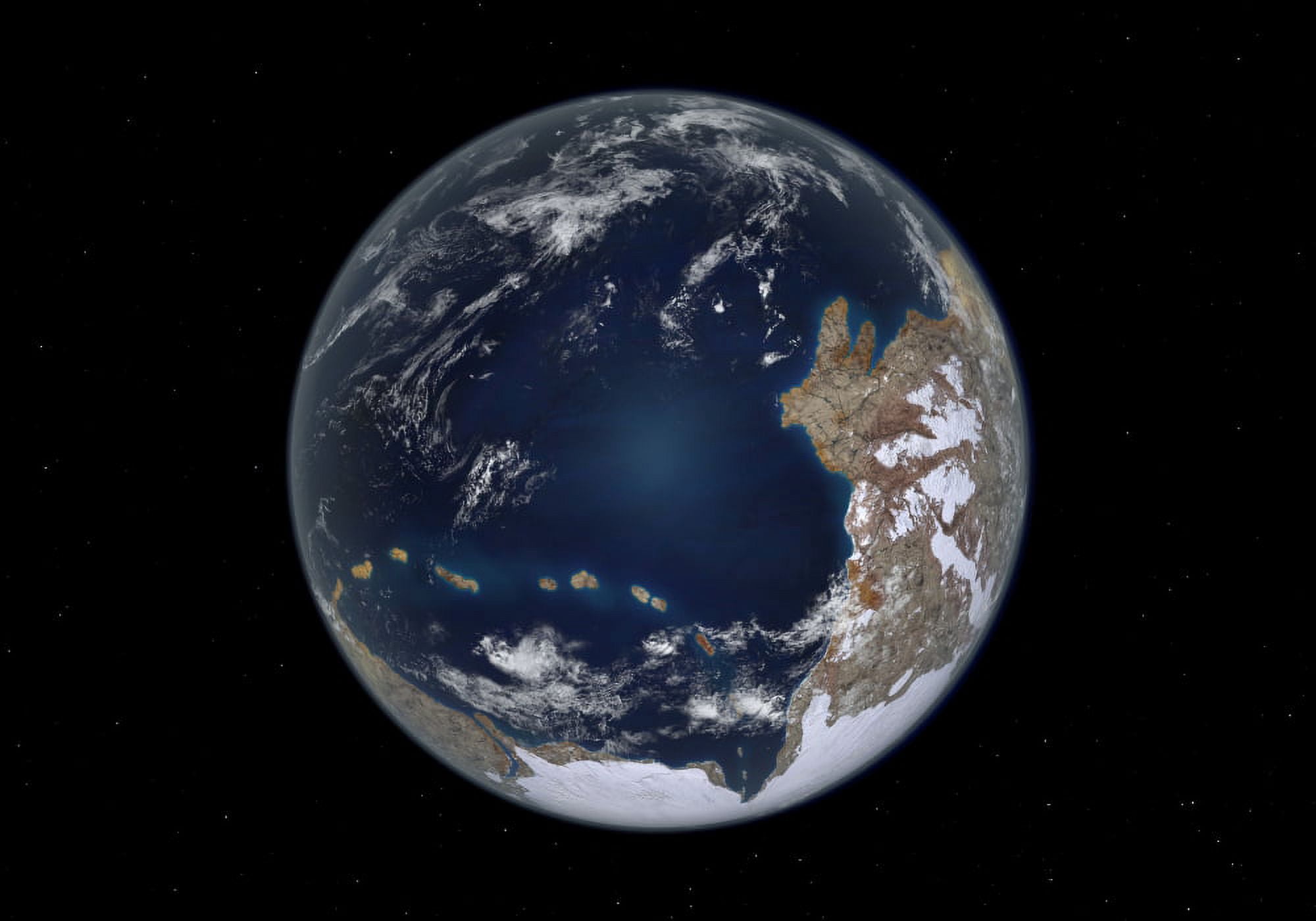 Planet Earth 600 million years ago following the Cryogenian period Canvas Art - Walter MyersStocktrek Images (17 x 12)