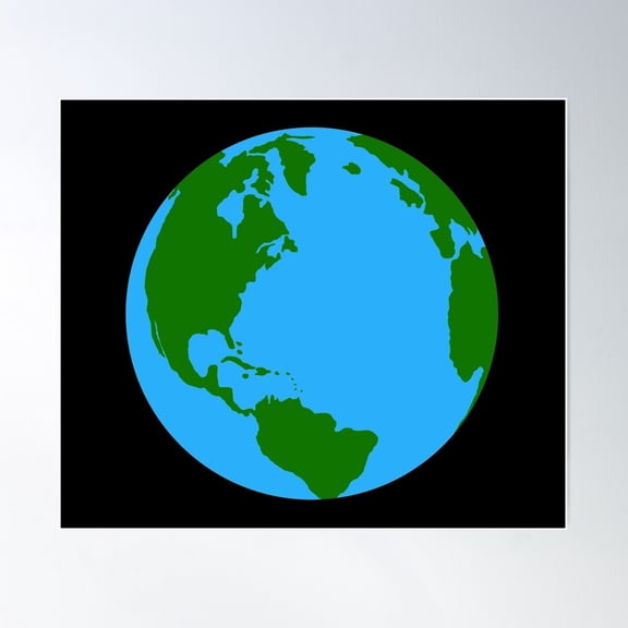 Planet Earth Clock Poster Wall Art, Modern Wall Decor For Living Room Bedroom, 16x24 UNFRAMED
