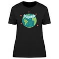 thumbnail image 1 of Planet Earth With Flowers T-Shirt Women -Image by Shutterstock, Female Medium, 1 of 4