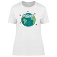 thumbnail image 1 of Planet Earth With Flowers T-Shirt Women -Image by Shutterstock, Female x-Large, 1 of 2