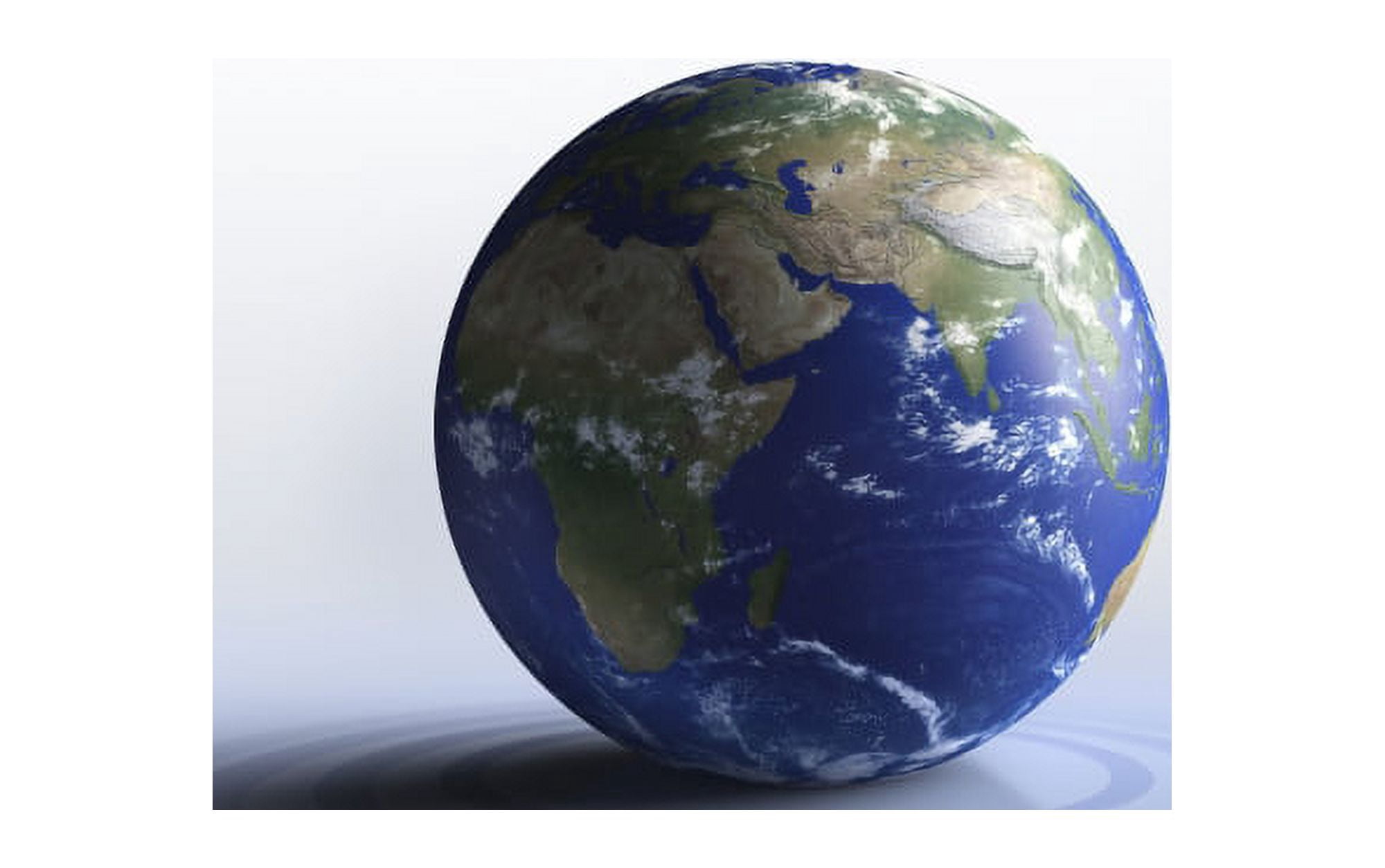 Planet Earth on a blue floor Canvas Art - Evgeny KuklevStocktrek Images (18 x 12)