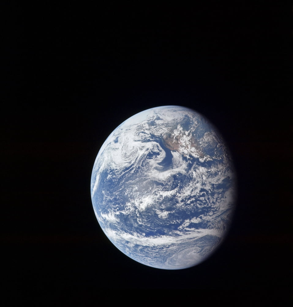 Planet Earth taken by the Apollo 11 crew Canvas Art - Stocktrek Images (28 x 29)