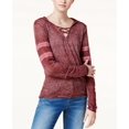 thumbnail image 1 of Planet Gold Juniors Burnout Crisscross Trim Hoodie Red XS, 1 of 1