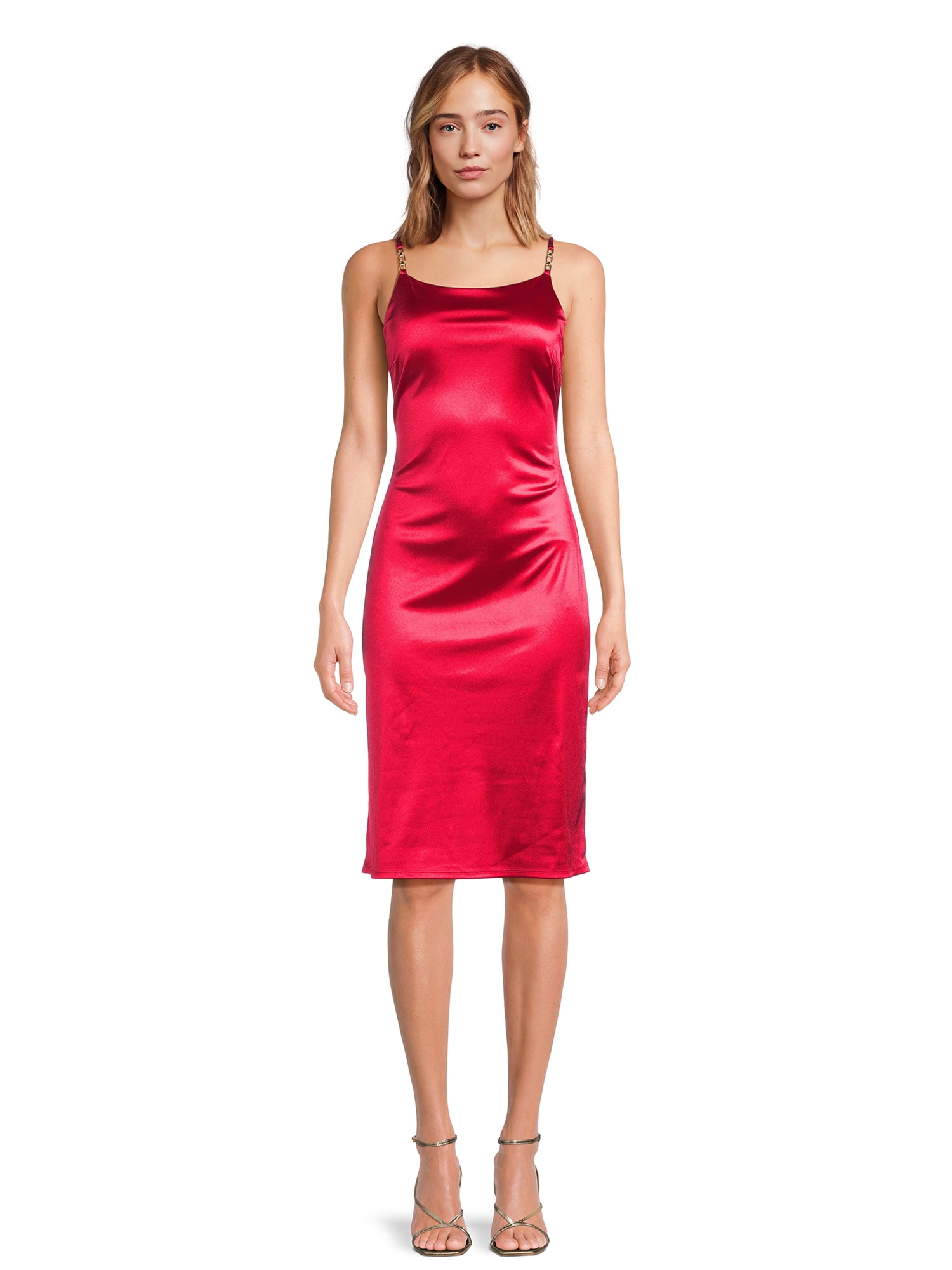 Planet Gold Clothing Women's Satin Midi Dress