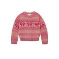 thumbnail image 1 of Planet Gold Girls Bow Print Ombre Sweater, Sizes 4-18, 1 of 1