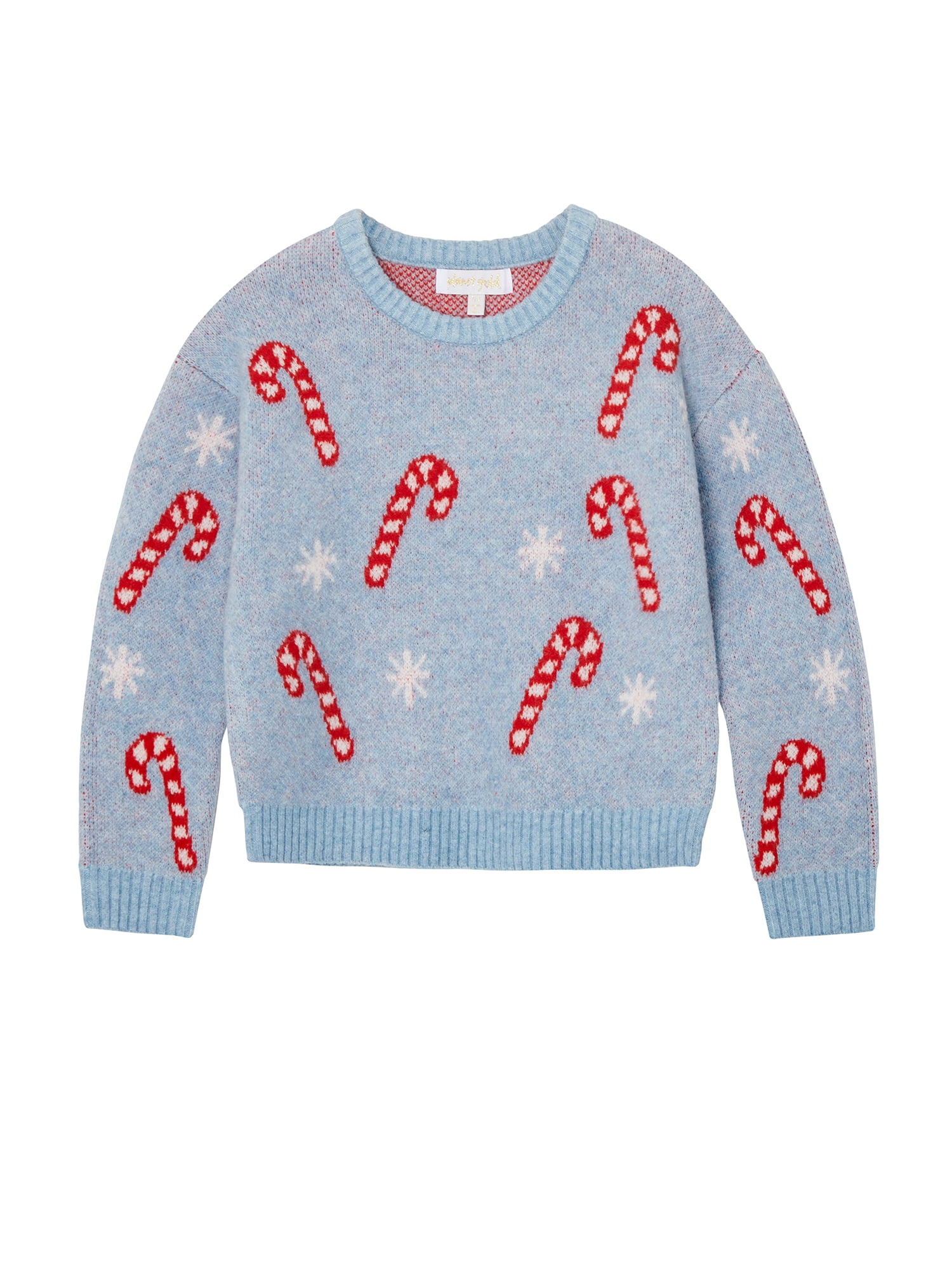 Planet Gold Girls Bow Print Ombre Sweater, Sizes 4-18