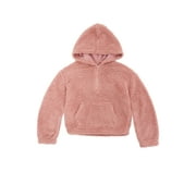 PLANET GOLD Girls High Pile Fleece Hoodie, Sizes 4-16
