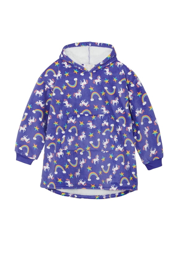 Girls Printed Cozy Sleep Hoodie, One Size