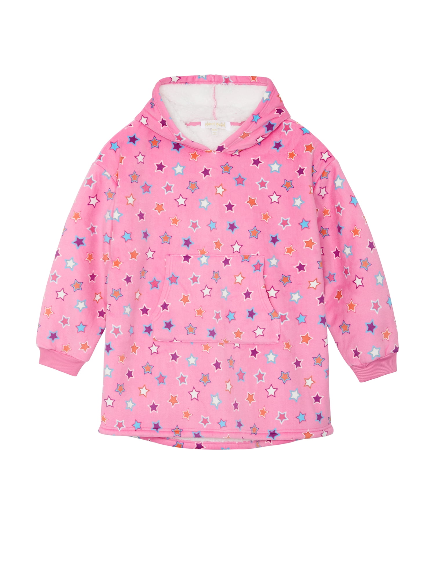 Planet Gold Girls Printed Cozy Sleep Hoodie, One Size