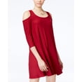 thumbnail image 1 of Planet Gold Juniors Cold Shoulder Dress Red S, 1 of 2