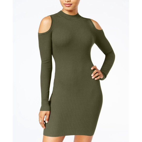 Planet Gold Juniors Cold Shoulder Sheath Dress Winter Moss L
