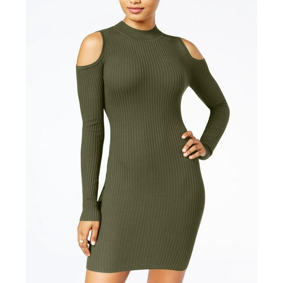 Planet Gold Juniors Cold Shoulder Sheath Dress Winter Moss L