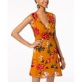 thumbnail image 1 of Planet Gold Juniors Liverpool Printed Wrap Dress Yellow Inca L, 1 of 1