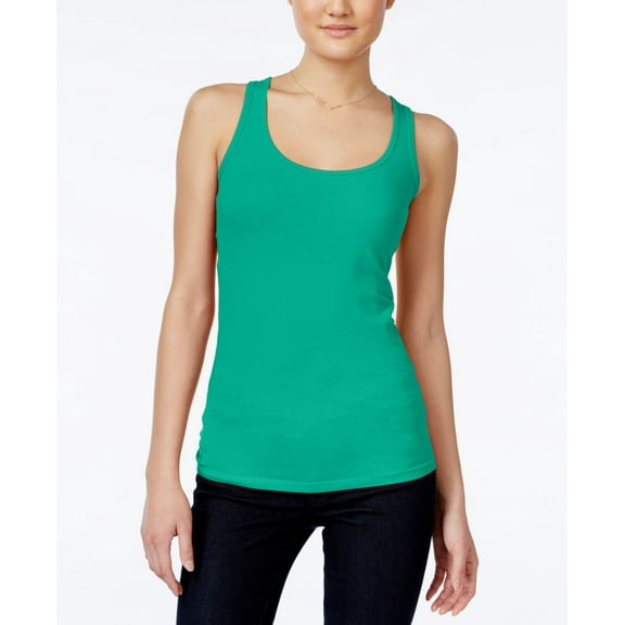 Planet Gold Juniors Racerback Tank Top Emerald Stone L