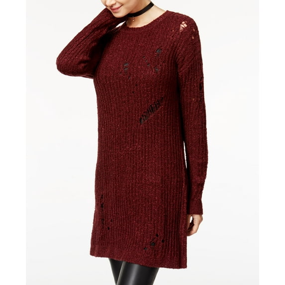 Planet Gold Juniors Ripped Sweater Tunic Red Windsor XS