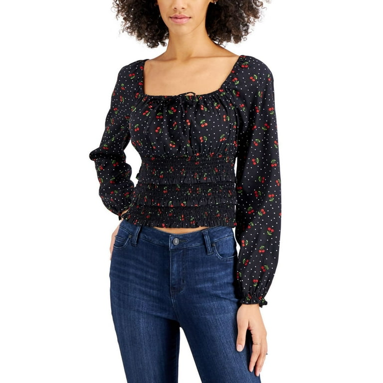 Square neck smocked top 2025