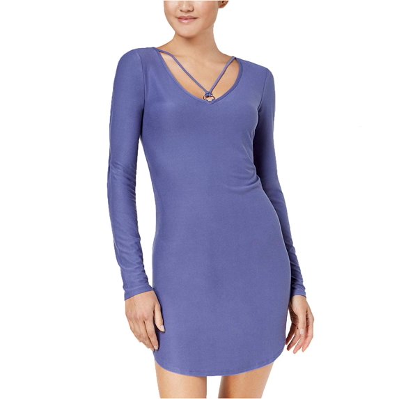 Planet Gold Juniors' Strap-Detailed Soft Bodycon Dress (Heron, X-Small)