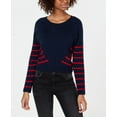 thumbnail image 1 of Planet Gold Juniors Striped Rib Knit Sweater Maritime Flame Combo M, 1 of 1