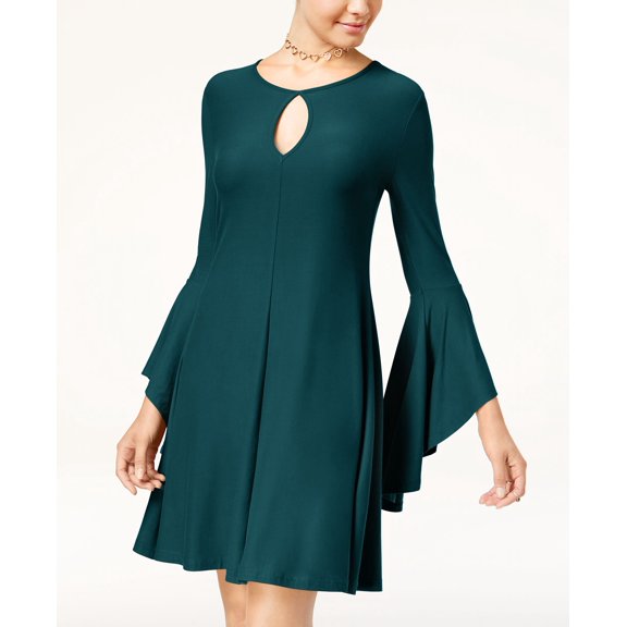 Planet Gold Juniors Super Soft Ruffle Sleeve Shift Dress Atlantic Deep L