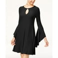 thumbnail image 1 of Planet Gold Juniors Super Soft Ruffle Sleeve Shift Dress Black Beauty XS, 1 of 1