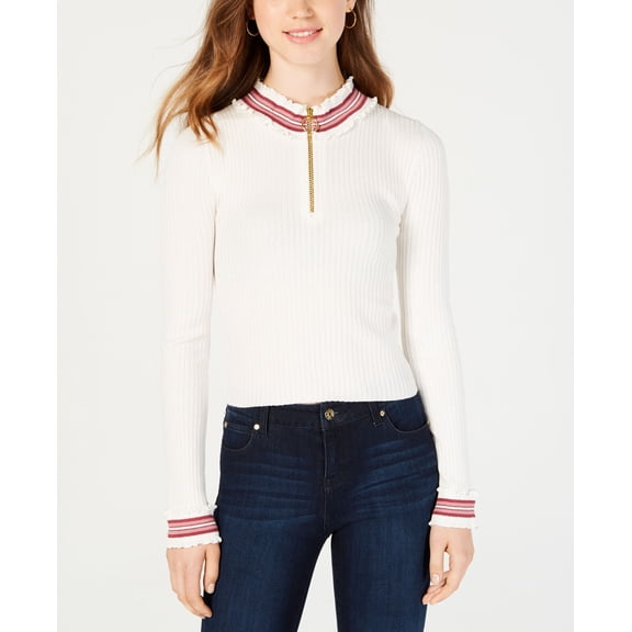 Planet Gold - Ribbed Zip-Up Sweater - Juniors - XL