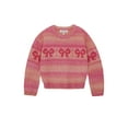 thumbnail image 1 of Planet Gold Girls Bow Print Ombre Sweater, Sizes 12M-18, 1 of 6