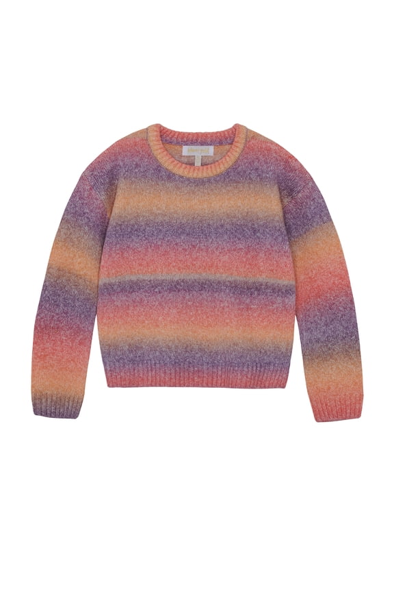 Girls Bow Print Ombre Sweater, Sizes 12M-18