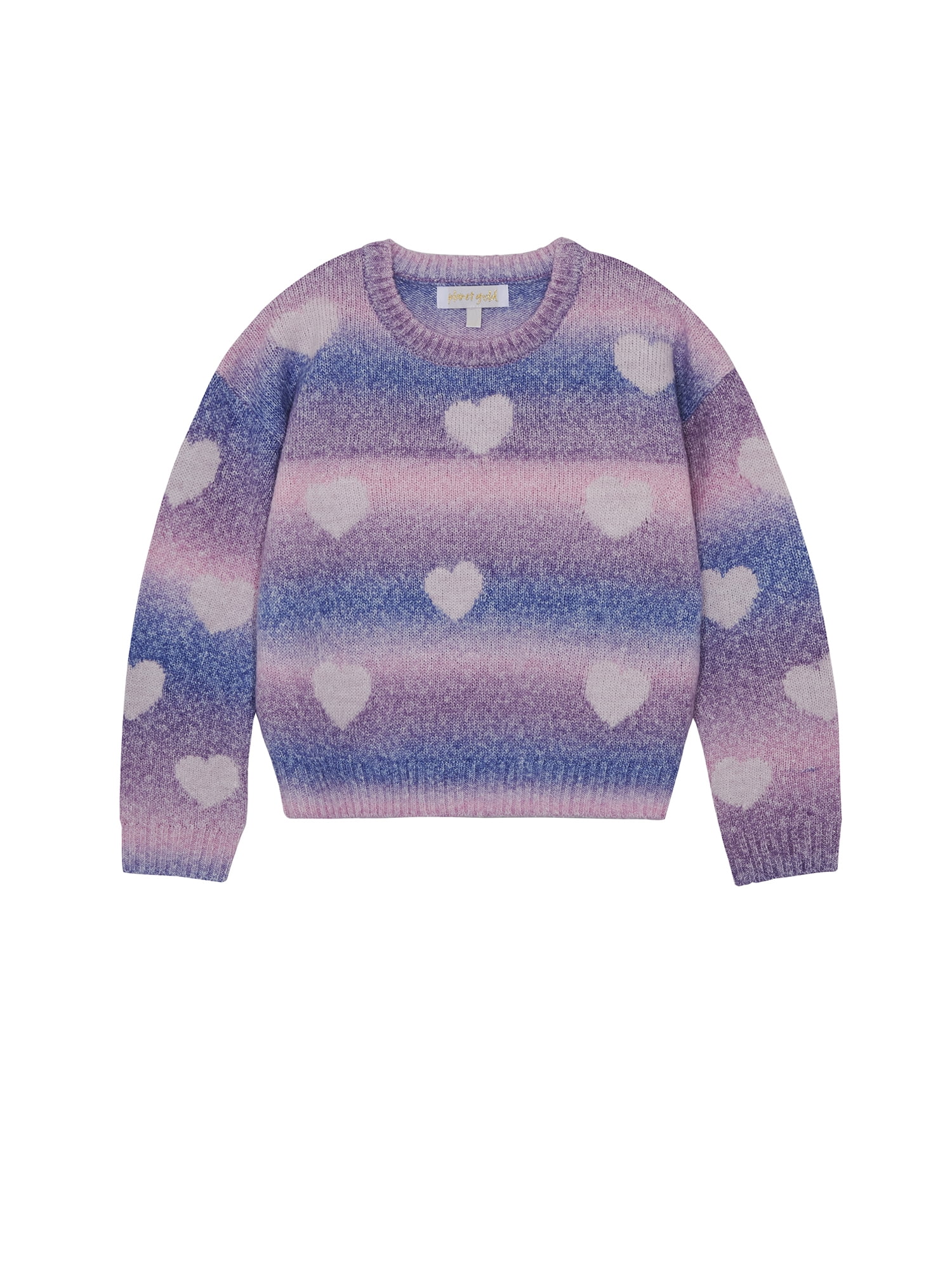 Planet Gold Girls Bow Print Ombre Sweater, Sizes 12M-18