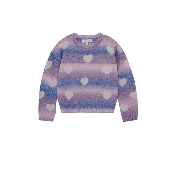 Planet Gold Girls Bow Print Ombre Sweater, Sizes 12M-18