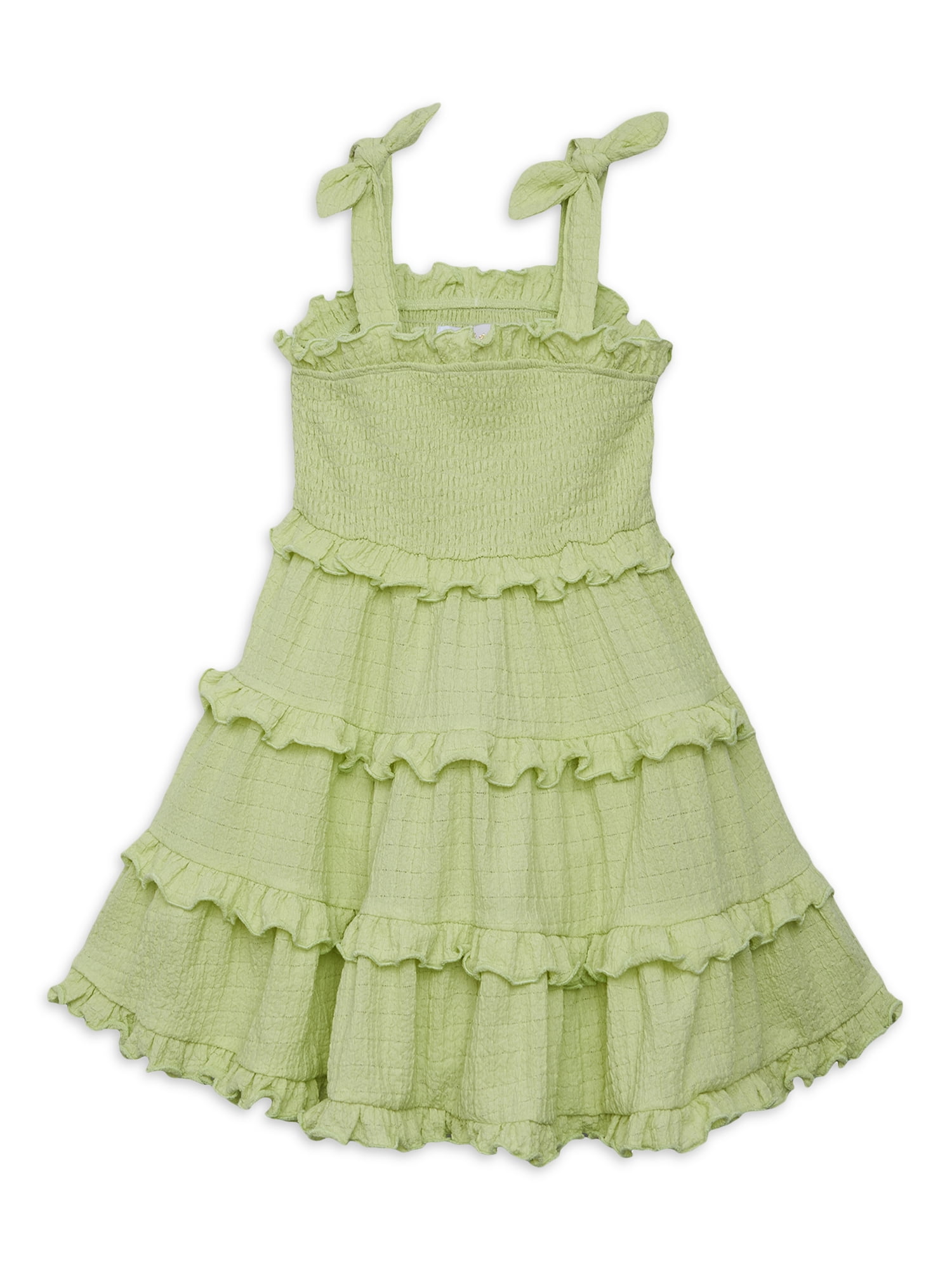 Planet Gold Toddler & Girls Summer Sleeveless Tiered Dress with Tie Straps,  Sizes 12M-18 - Walmart.com
