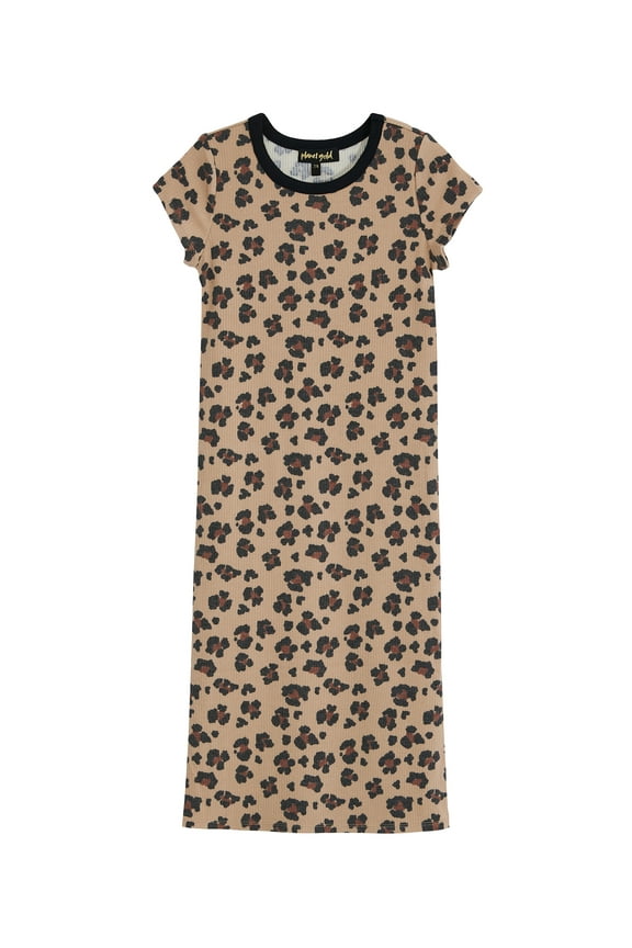 Tween Girls' Short Sleeve Midi Rib Dress, Sizes 4-18