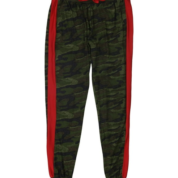 Planet Gold Womens Camo Casual Jogger Pants, Green, Small